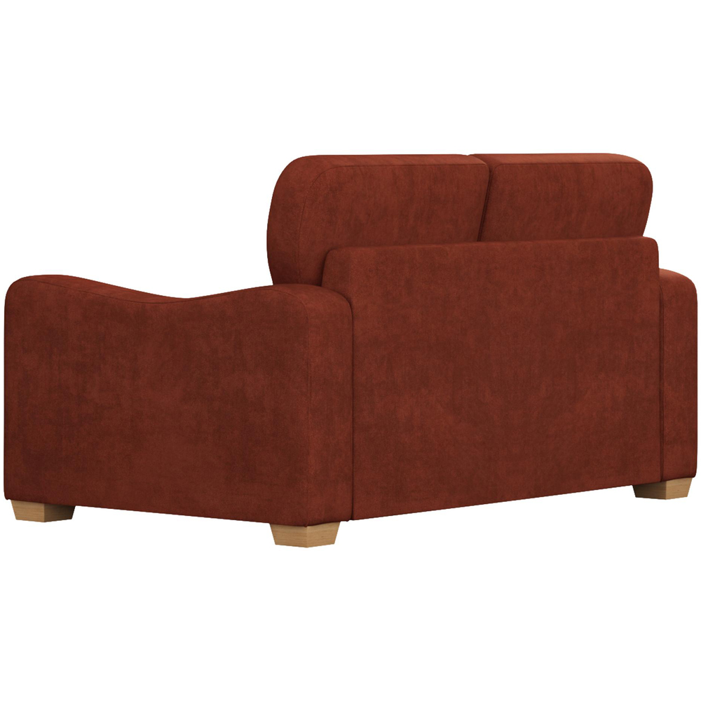 Theadford 2 Seater Marmalade Plush Velvet Fixed Back Sofa Image 4