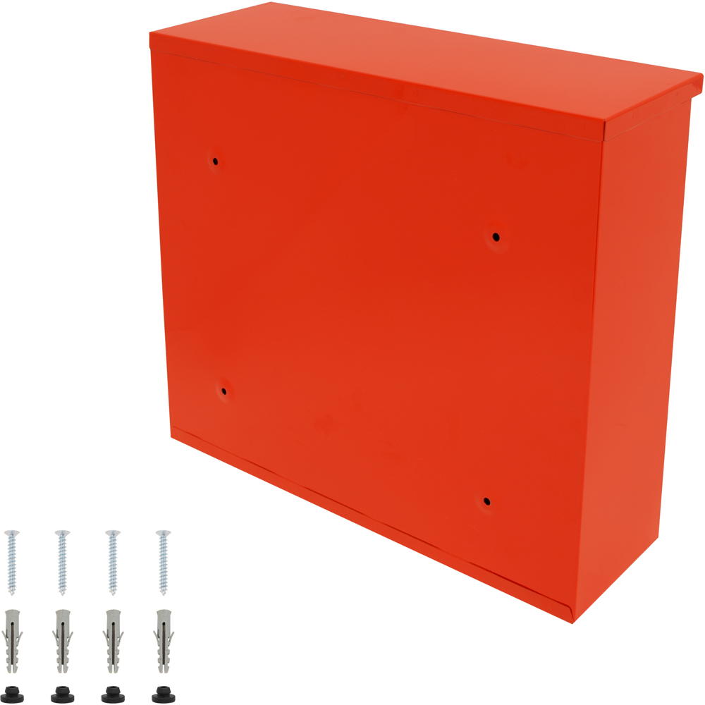 GardenKraft Elegance Red Galvanised Steel Wall Post Box Image 5