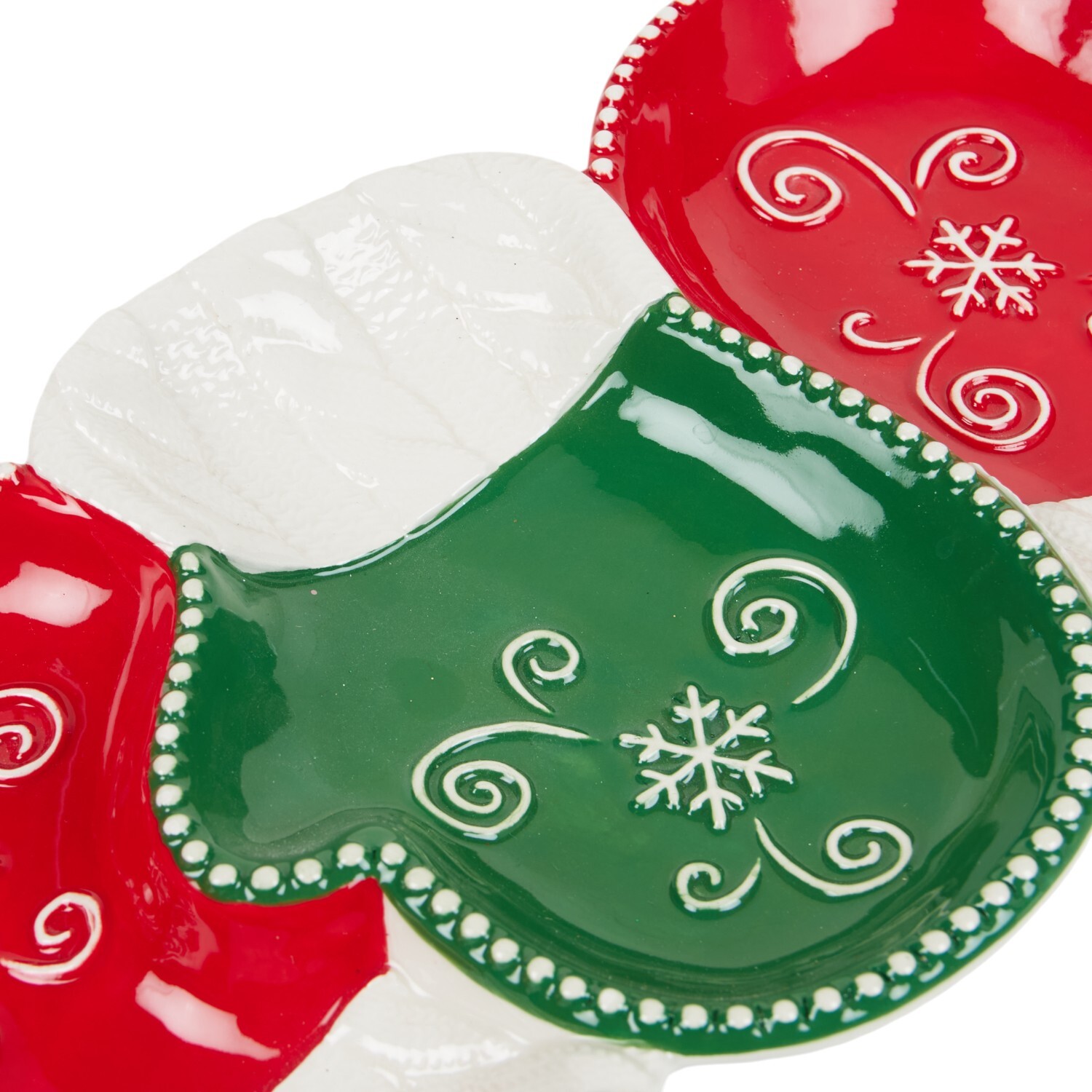 Snowflake Mitten Serving Dish Red Image 2