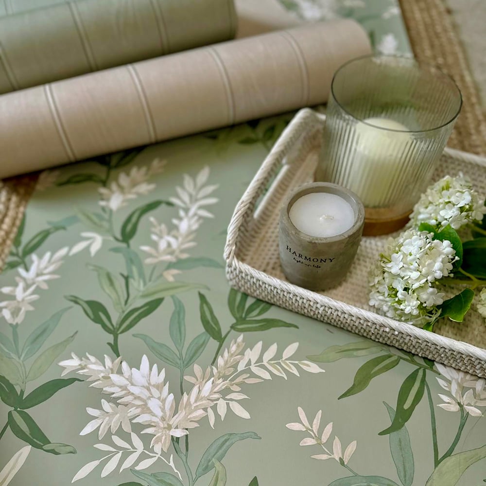 Belgravia Decor Olivia Floral Sage Wallpaper Image 2