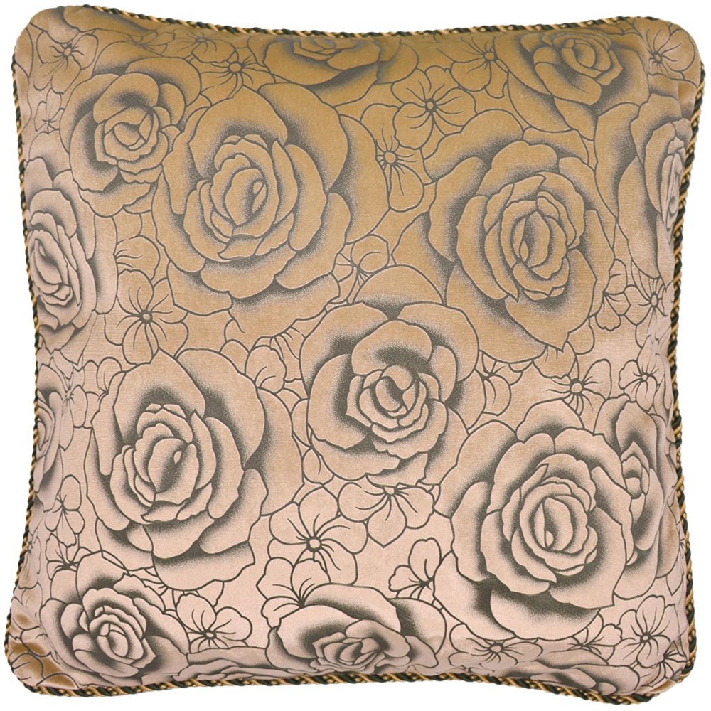 Intimates Flock Rose Latte Filled Cushion 43 x 43cm 2 Pack Image 1
