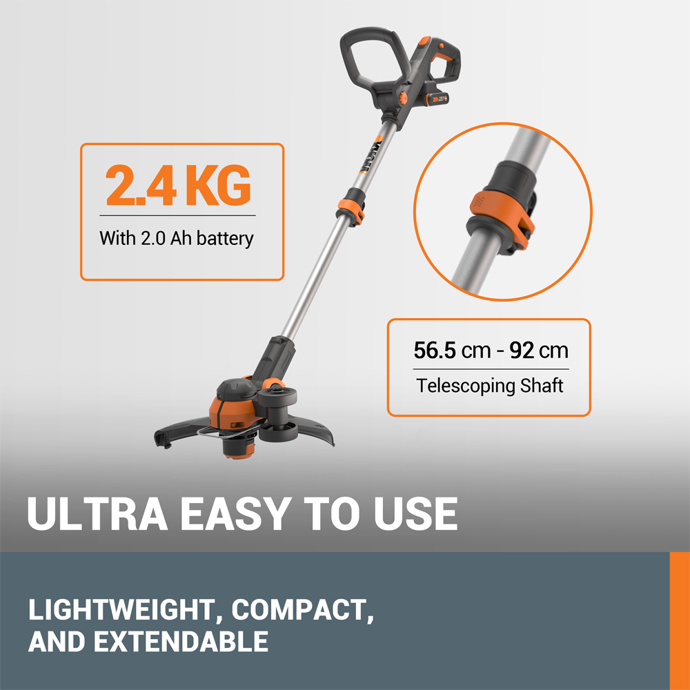Worx WG163E 20V Cordless 30cm Grass Trimmer with Batteries and a Charger Image 8