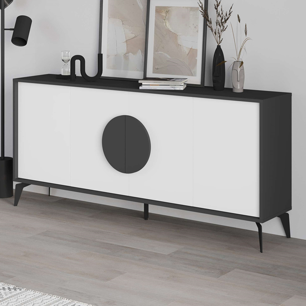 Decortie Gora Anthracite and White Console Sideboard Image 1