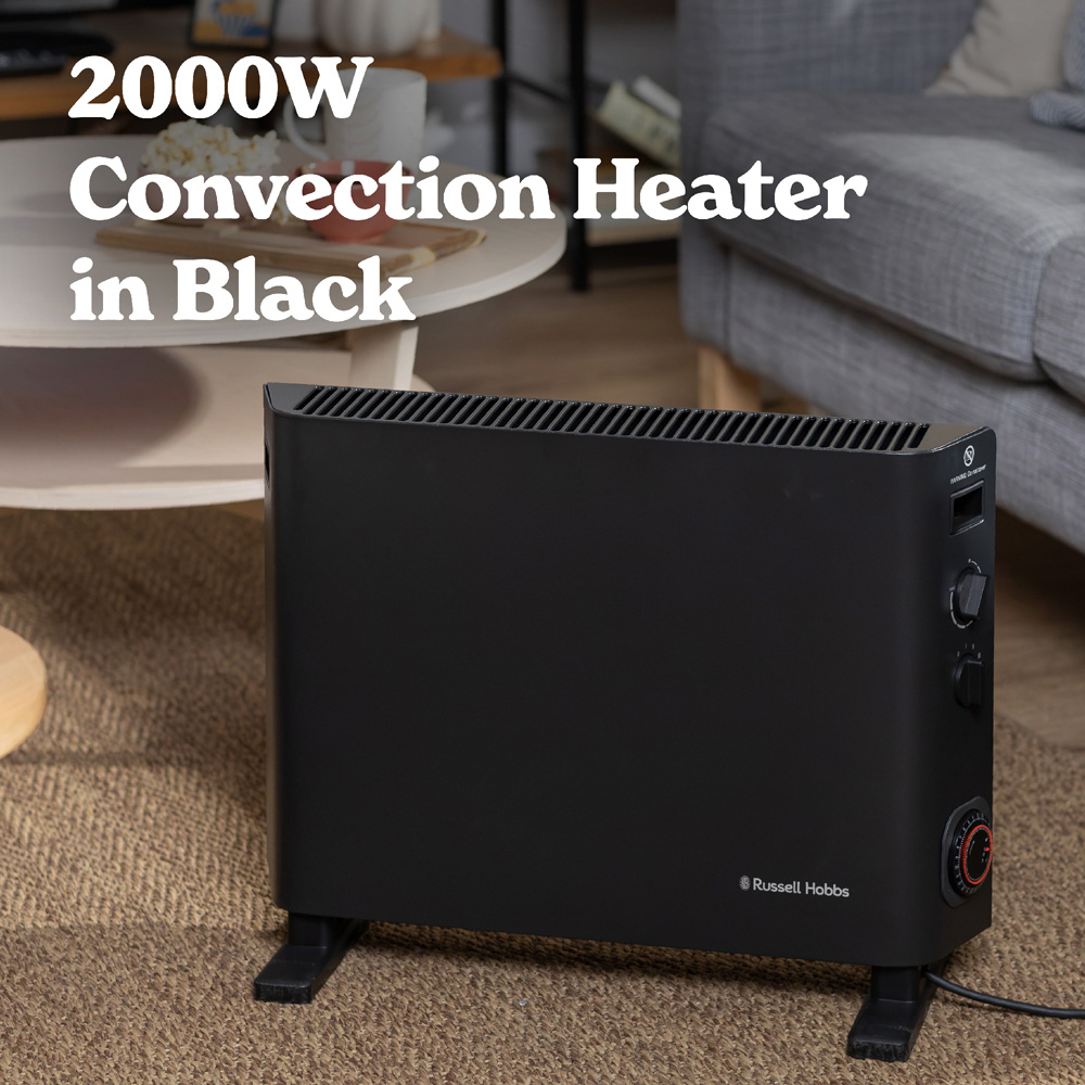 Russell Hobbs RHCVH6002B Black Convection Heater with Timer 2000W Image 2