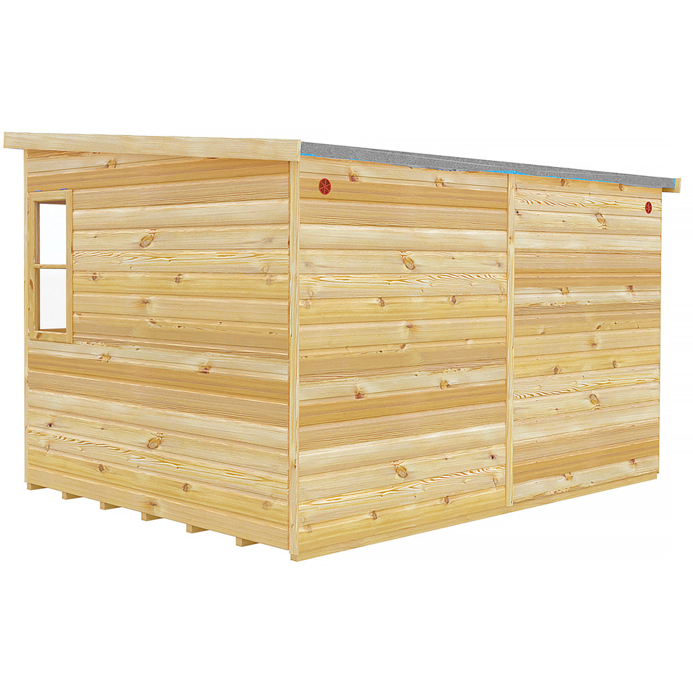 Shire 10 x 8ft Shiplap Style A Sun Pent Shed Image 4