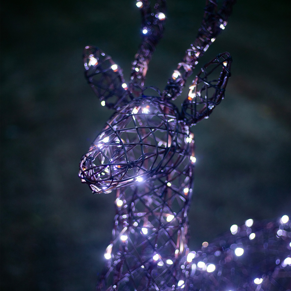 The Christmas Centre 230 LED Brown Wicker Light-Up Stag Reindeer 4ft Image 4