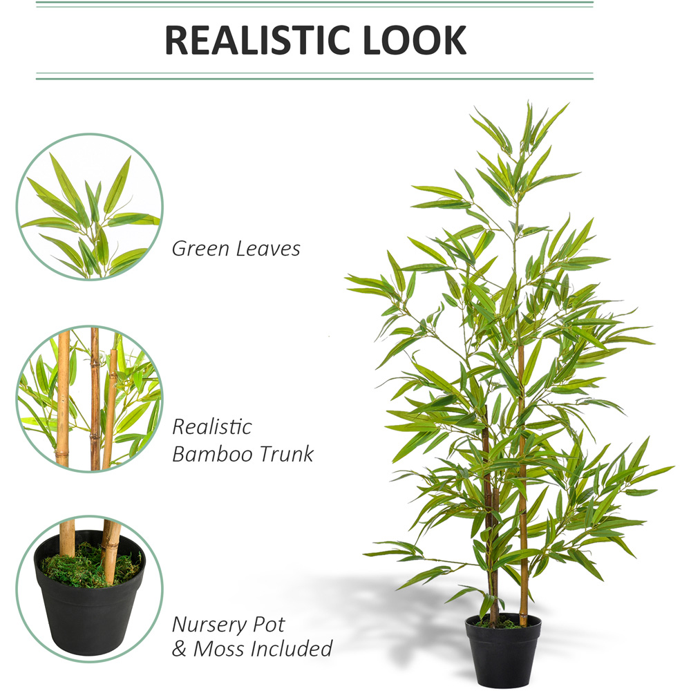Outsunny Bamboo Tree Artificial Plant In Pot 4ft 2 Pack Image 5