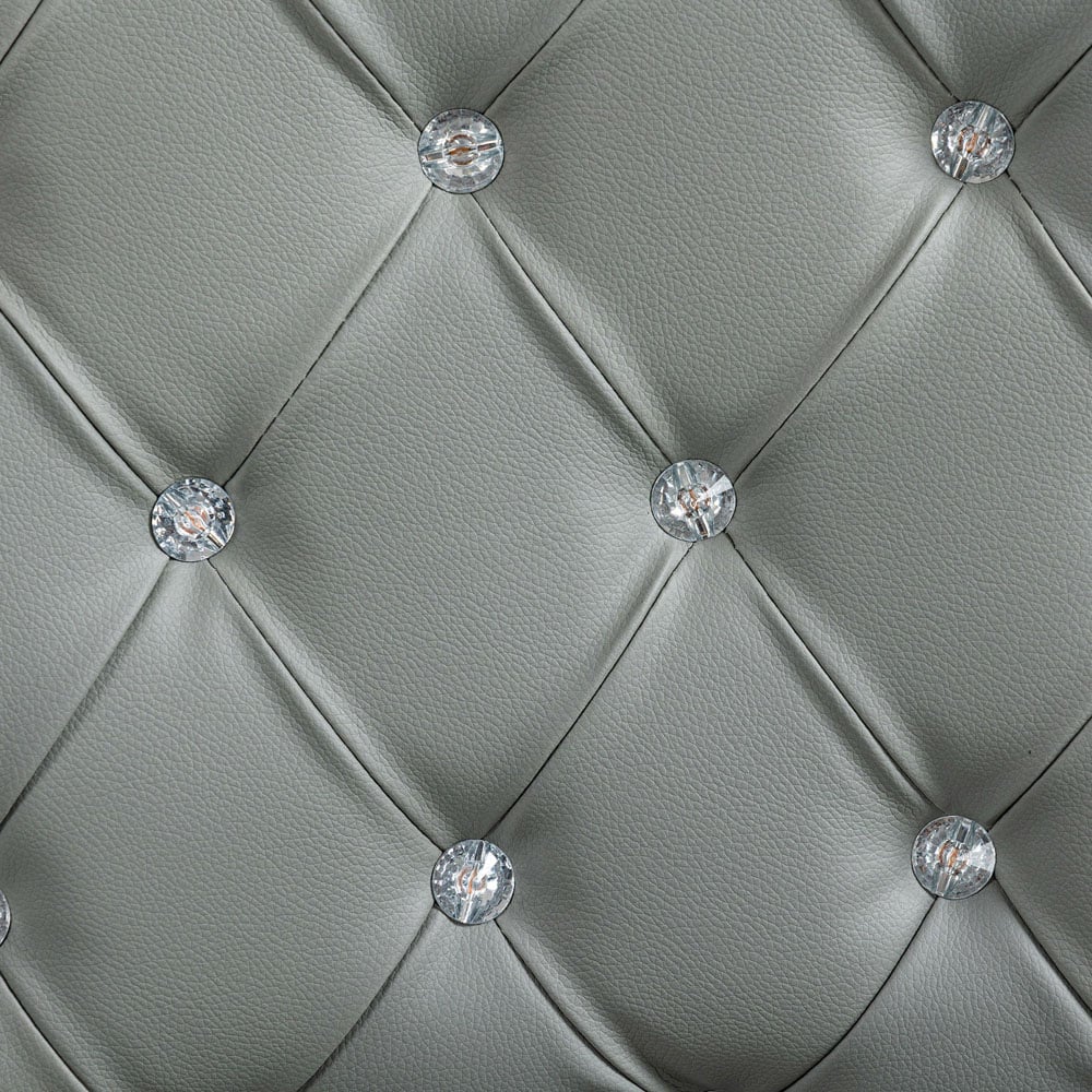 Portland Grey PU Diamante Padded Swivel Office Chair Image 3