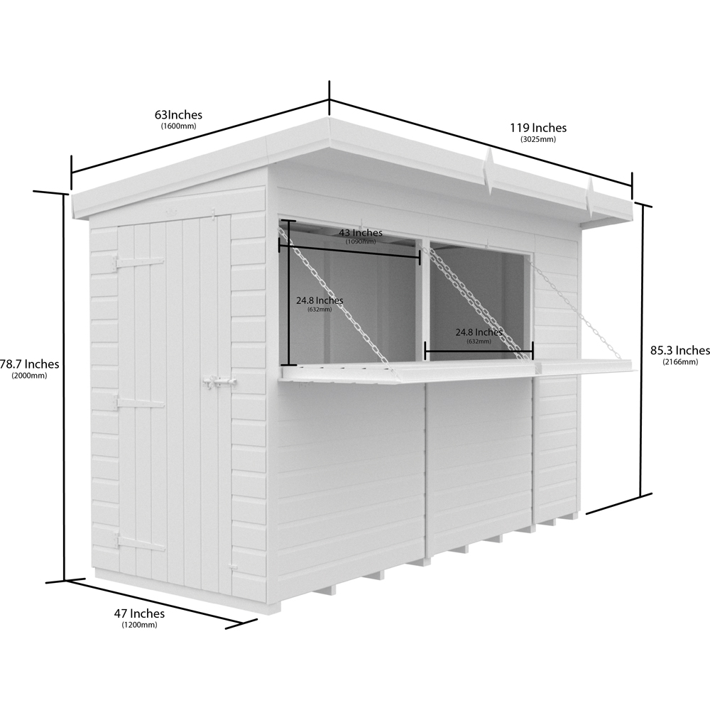 DIY Sheds 10 x 4ft Single Door Pressure Treated Tongue and Groove Timber Outdoor Bar Shed Image 9