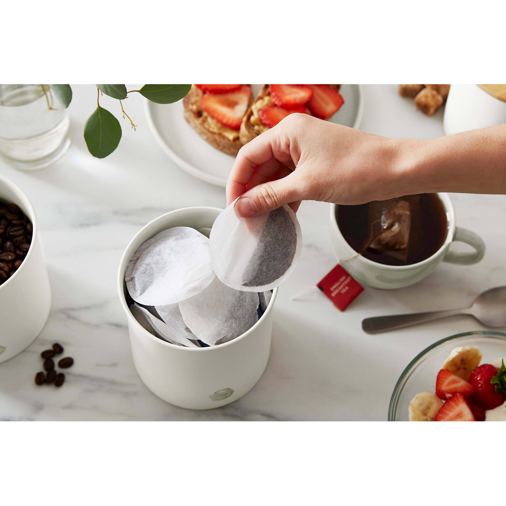 Swan 3 Piece Cotton White Canisters Image 5