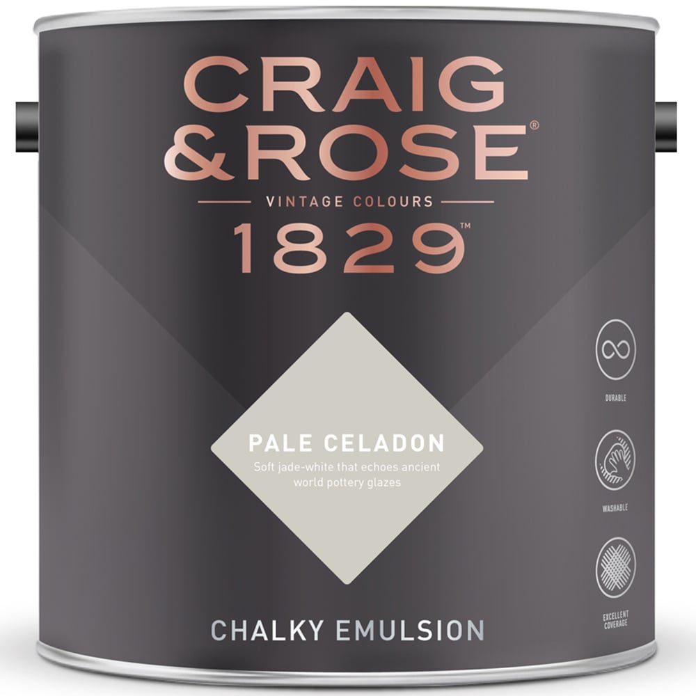 Craig & Rose Walls and Ceilings Pale Celadon Chalky Emulsion Paint 5L Image 2