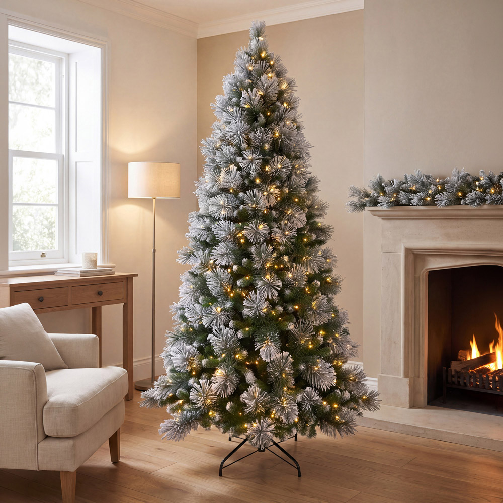 Bosk Iced Pine Pre-Lit 400 Warm White LED Artificial Christmas Tree 6.5ft Image 2