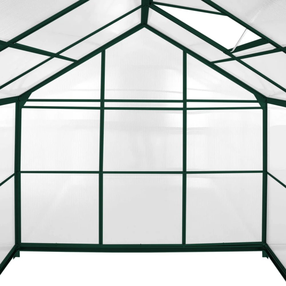 MonsterShop Green 6 x 6ft Polycarbonate Greenhouse with Base Image 4