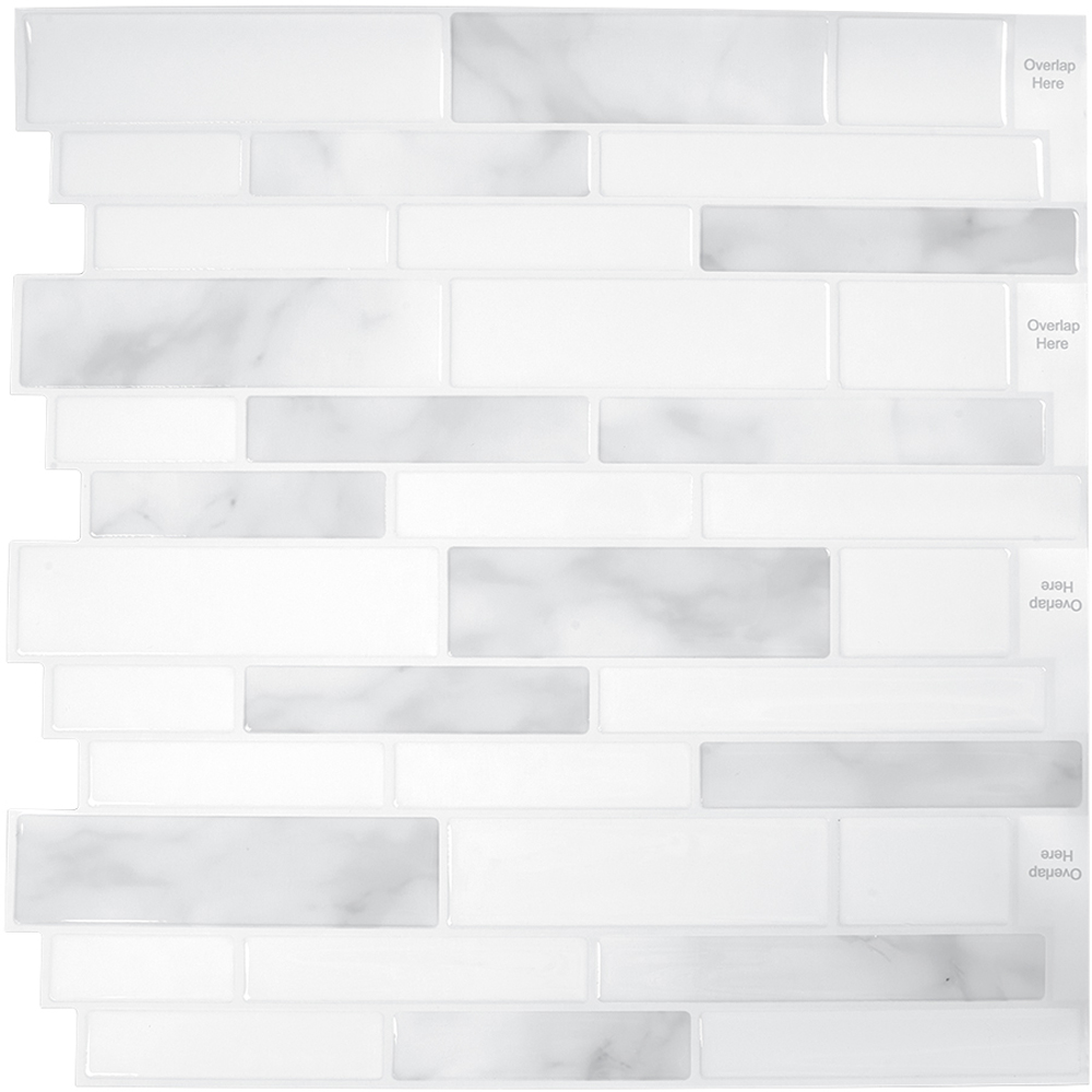 Living and Home Brick Effect Grey and White Self Adhesive Wall Sticker 10 Pack Image 3