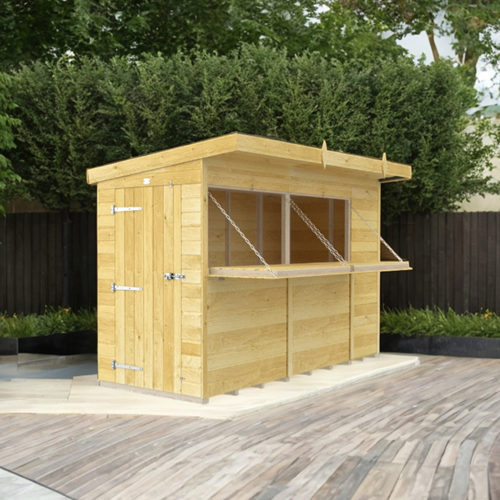 DIY Sheds 10 x 4ft Single Door Pressure Treated Tongue and Groove Timber Outdoor Bar Shed Image 5