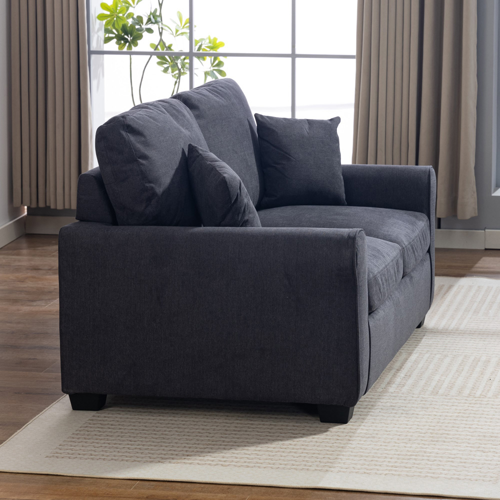 Artemis Home Lewiston 2 Seater Charcoal Grey Fabric Sofa Bed Image 9