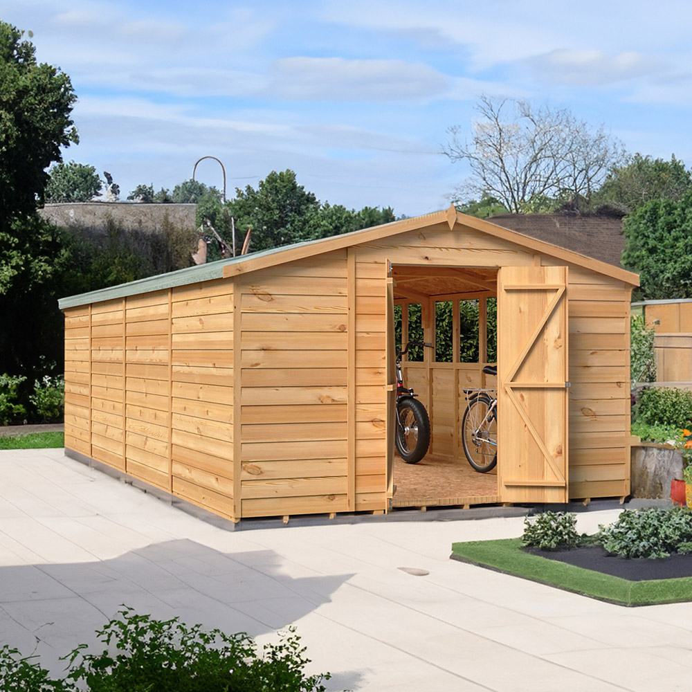 Shire 10 x 20ft Double Door Dip Treated Overlap Apex Shed Image 5