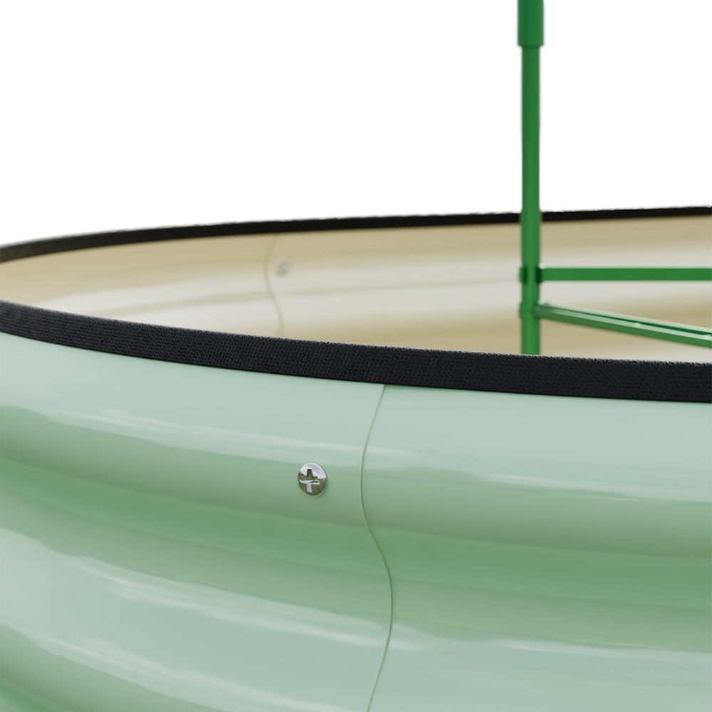 Living and Home Green Oval Galvanised Steel Raised Garden Bed 120 x 80cm Image 3