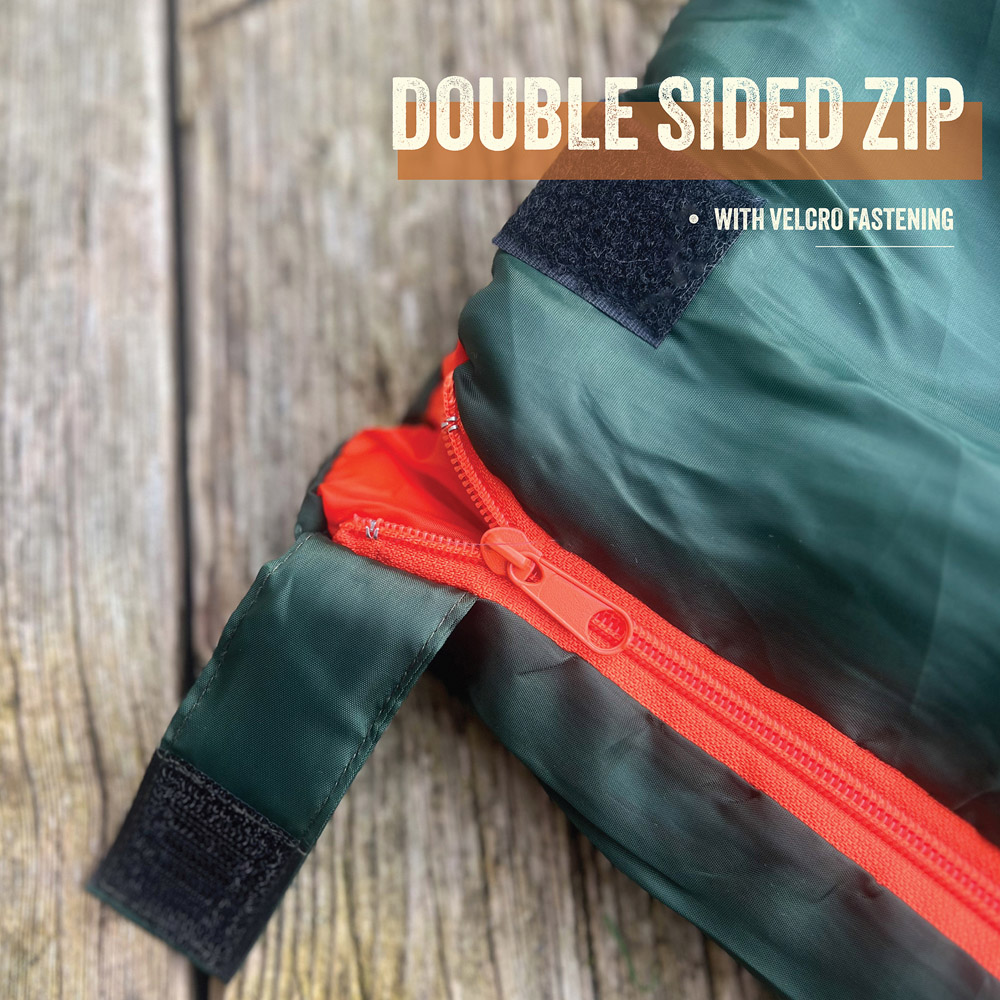 Milestone Camping 2 Seasons Single Green Envelope Sleeping Bag Image 8