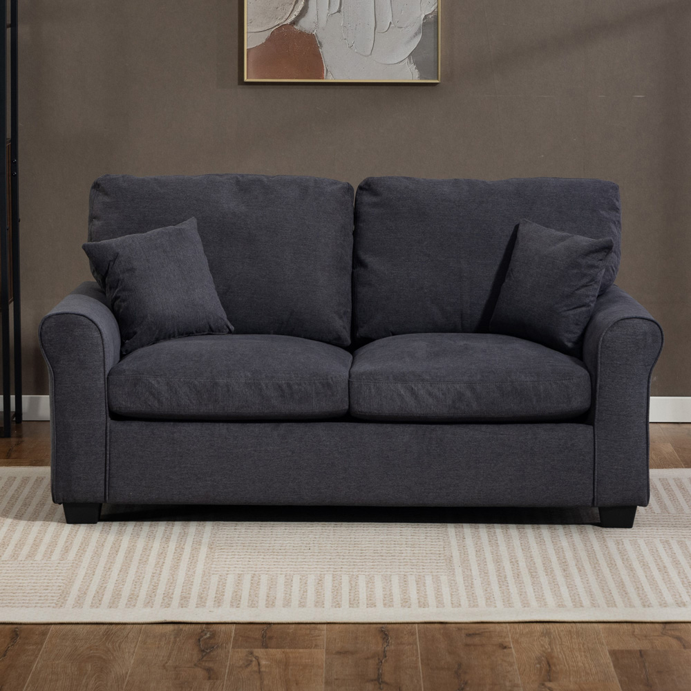 Artemis Home Lewiston 2 Seater Charcoal Grey Fabric Sofa Bed Image 5