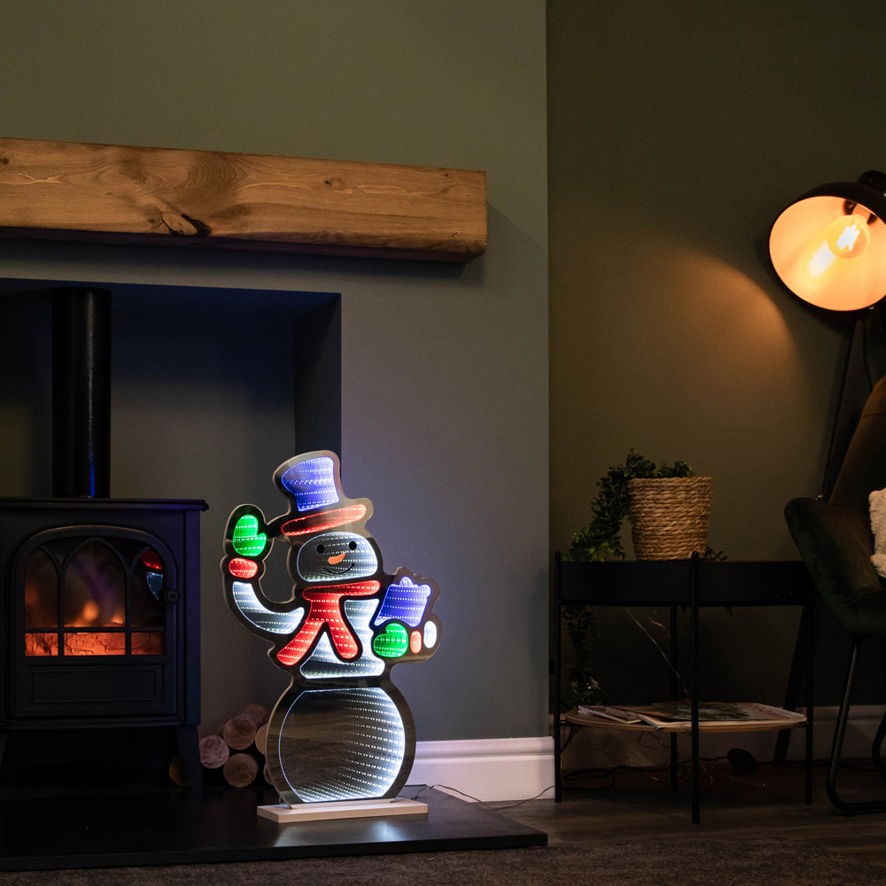 Samuel Alexander Multi Coloured LED Infinity Standing Snowman Christmas Decoration 60cm Image 8