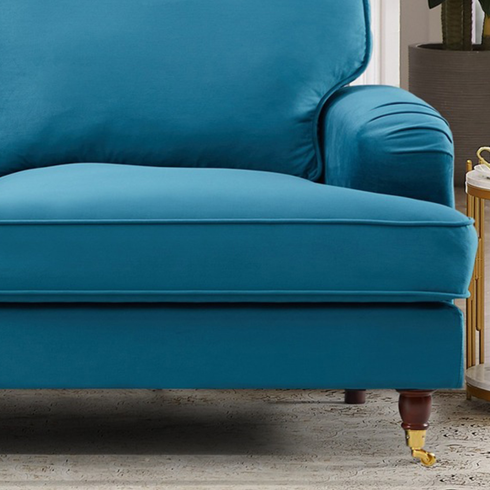 Woodbury 2 Seater Teal Velvet Sofa Image 3
