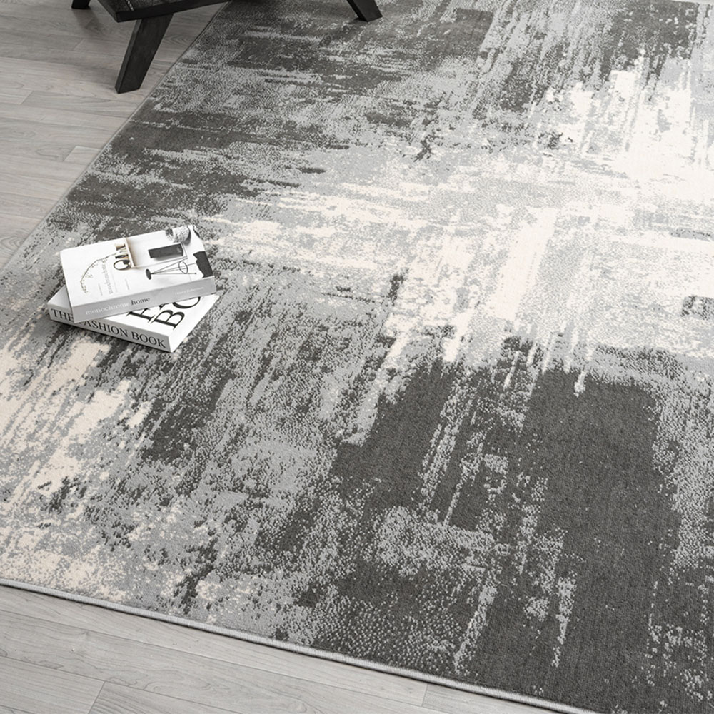 Desire Rugs Obsidian Grey Craft Abstract Rug 60 x 220cm Image 5