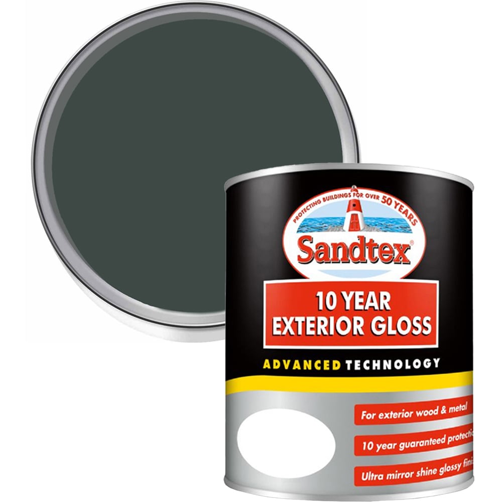 Sandtex Retail Racing Green Gloss Exterior Paint 750ml Image 1