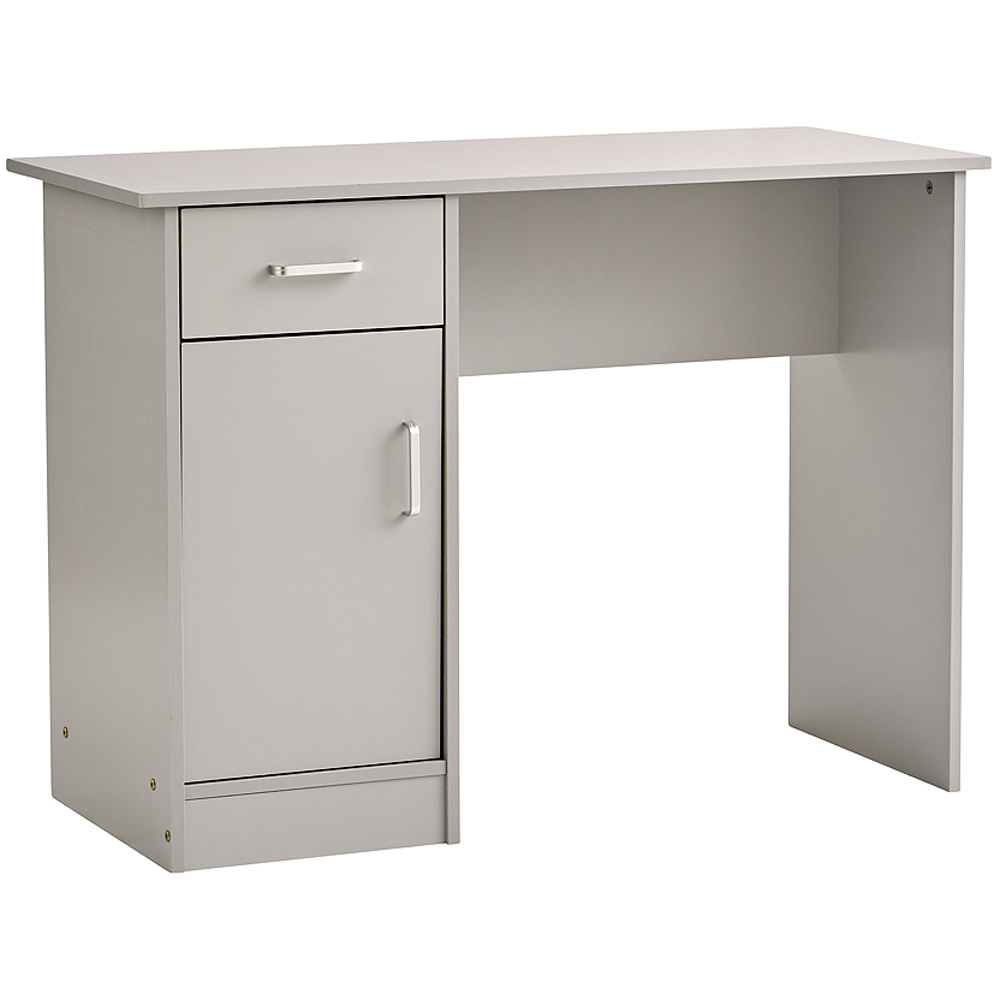 Home Source Tyler Computer Desk with Storage Cupboard Grey Image 2