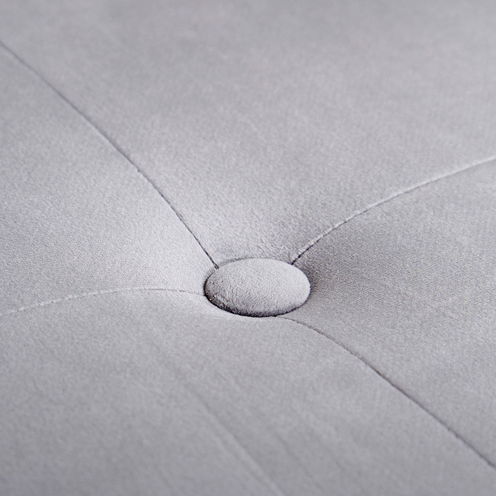 Home Source Verona Grey Velvet Sleigh Style Window Seat with Storage Image 5