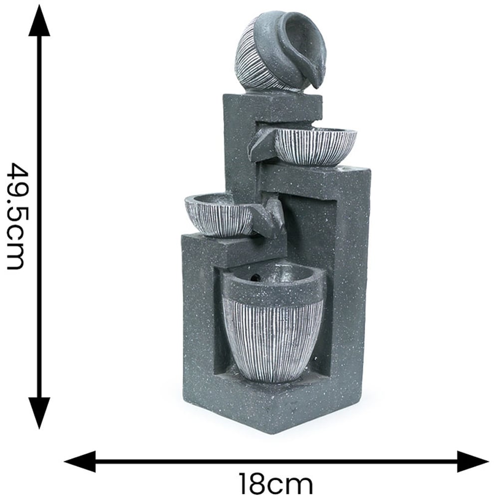 ValueLights Solar Powered Stacking Pots Fountain Water Feature Image 6