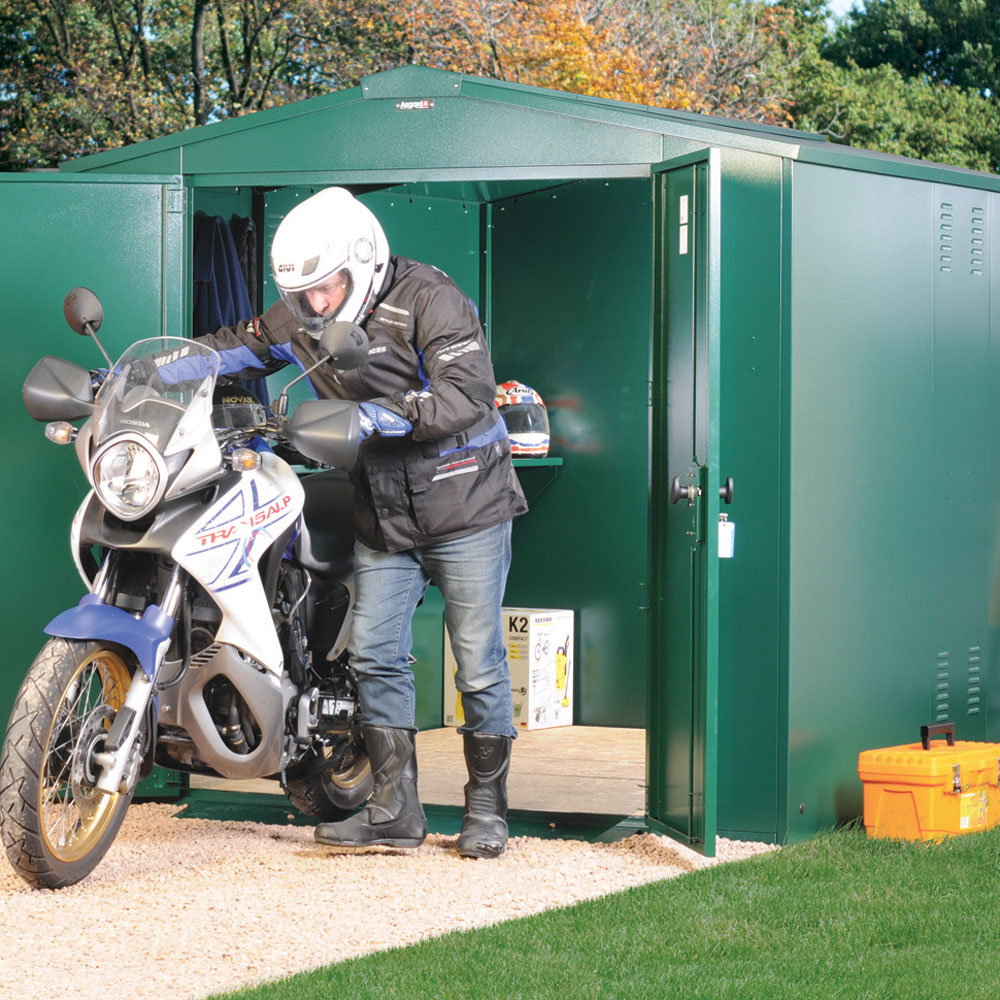 Asgard Gladiator 7 x 9ft Double Door Green High Security Apex Motorcycle Garage Image 8