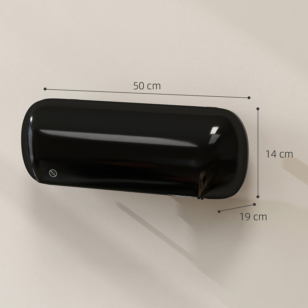 HOMCOM Black Ceramic Wall Mounted Electric Heater with Fan 2000W Image 9