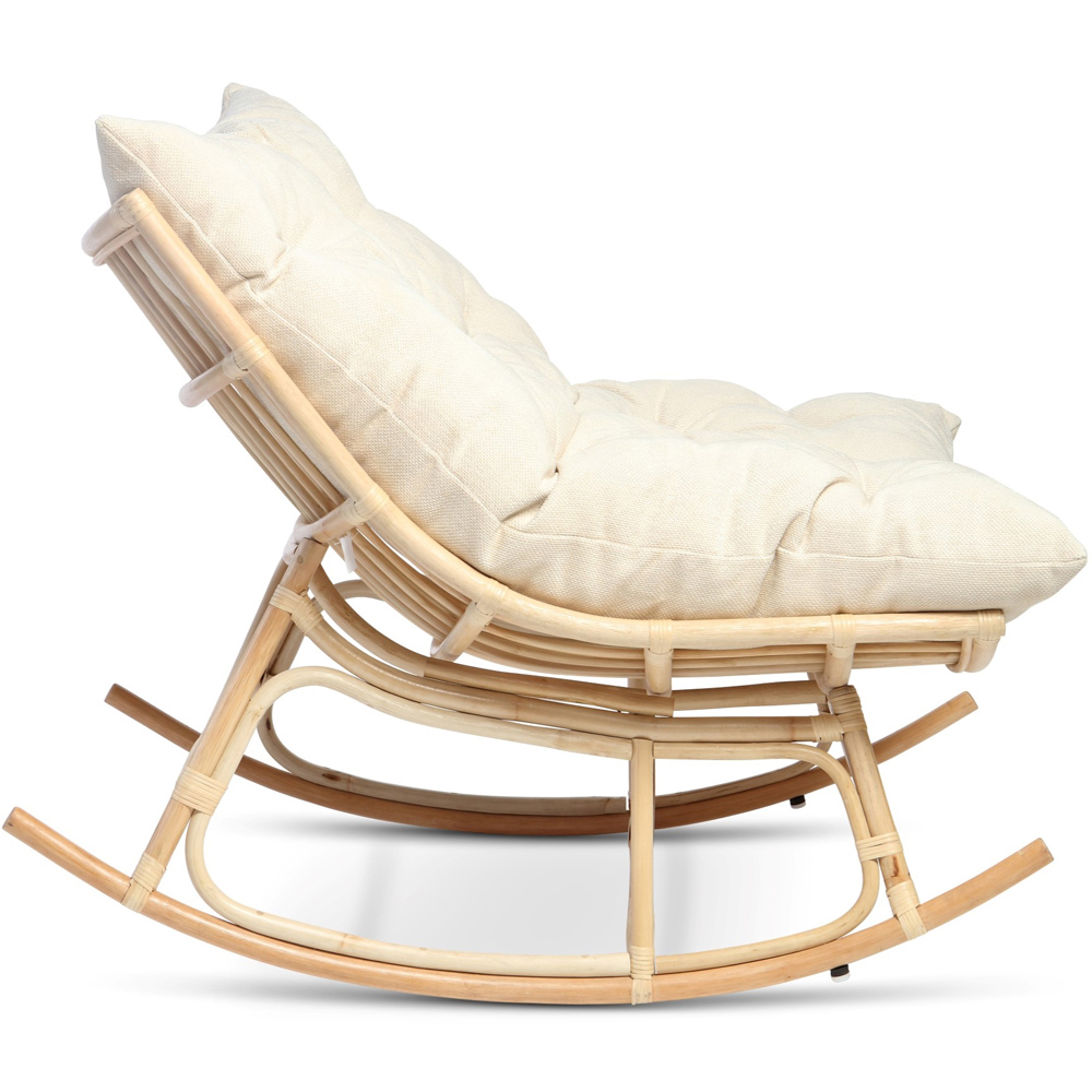 Desser Papasan Country Beige and Natural Rattan Rocker Chair Image 3