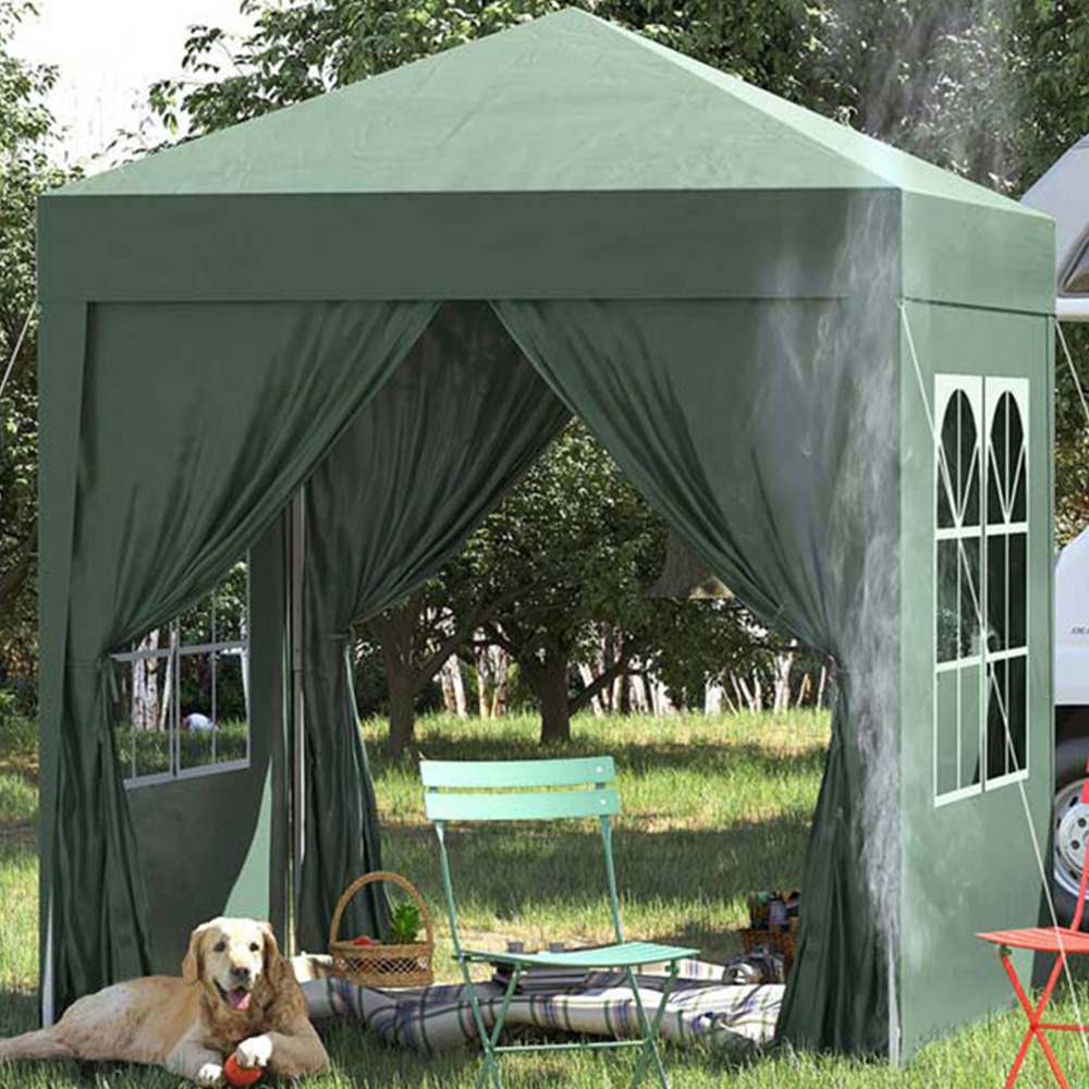 Outsunny 2 x 2m Green Marquee Gazebo Party Tent Image 1