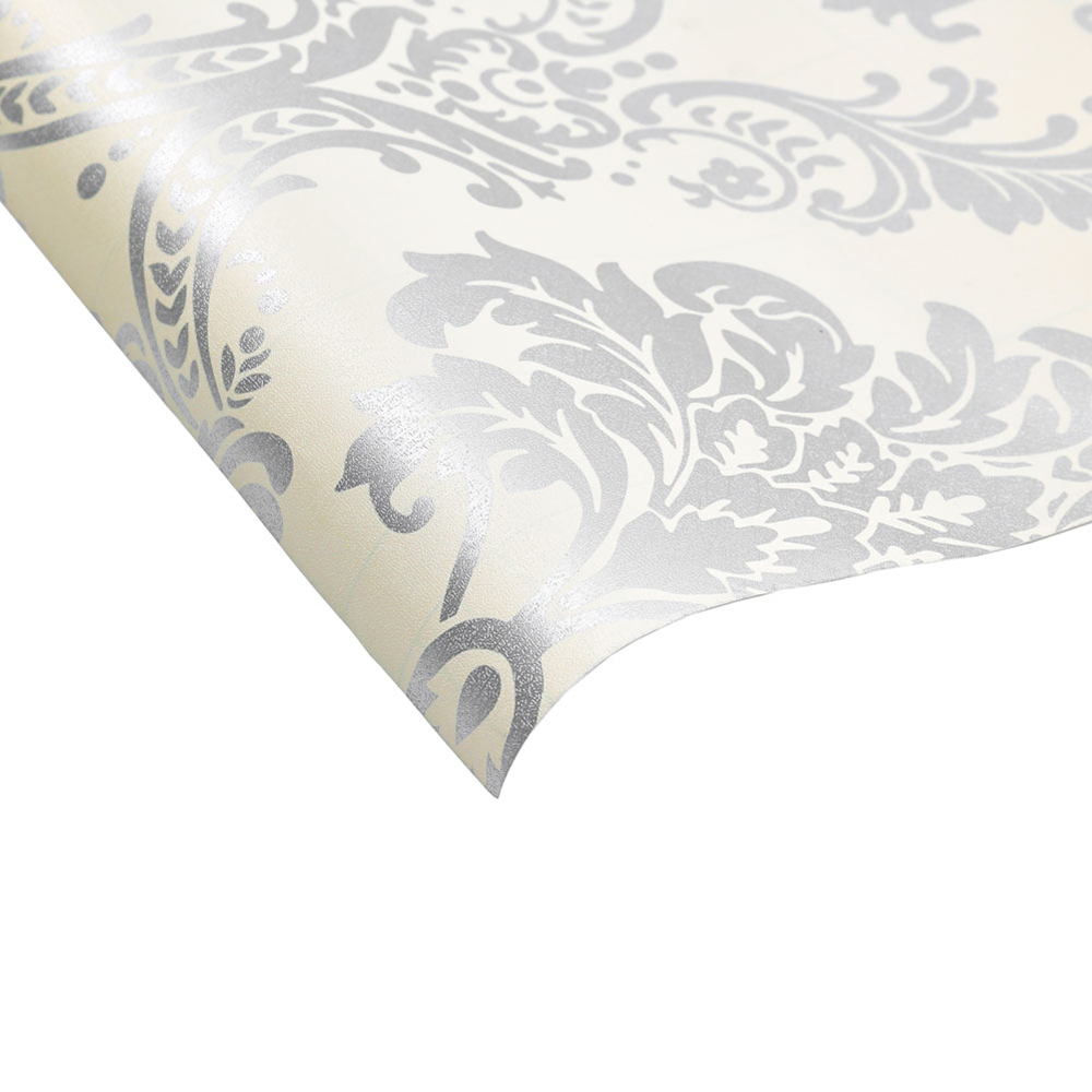 Living and Home Retro Floral Textured Yellow PVC Self Adhesive Wallpaper Image 6