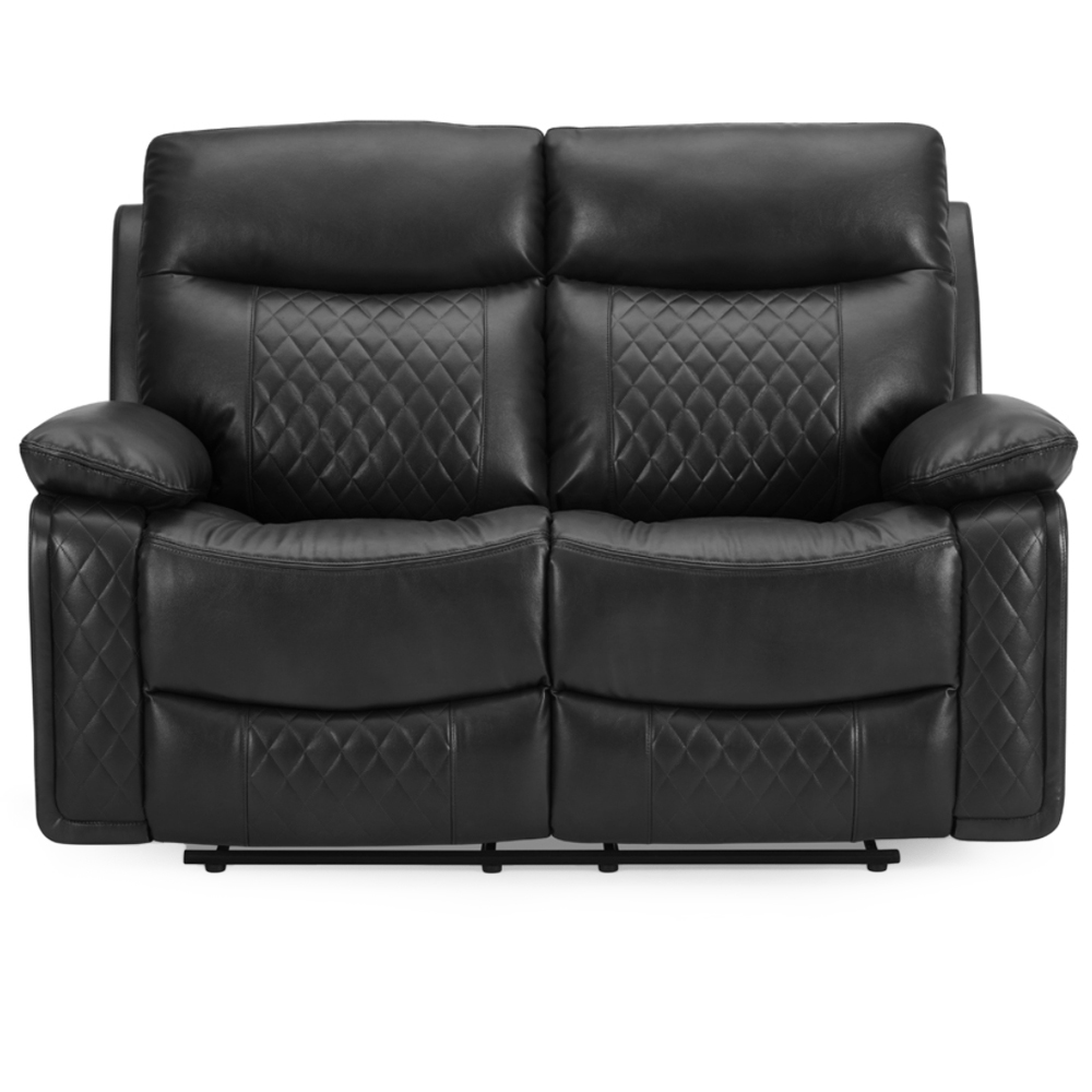 Home Detail Carson 2 Seater Black Faux Leather Manual Recliner Sofa Image 3