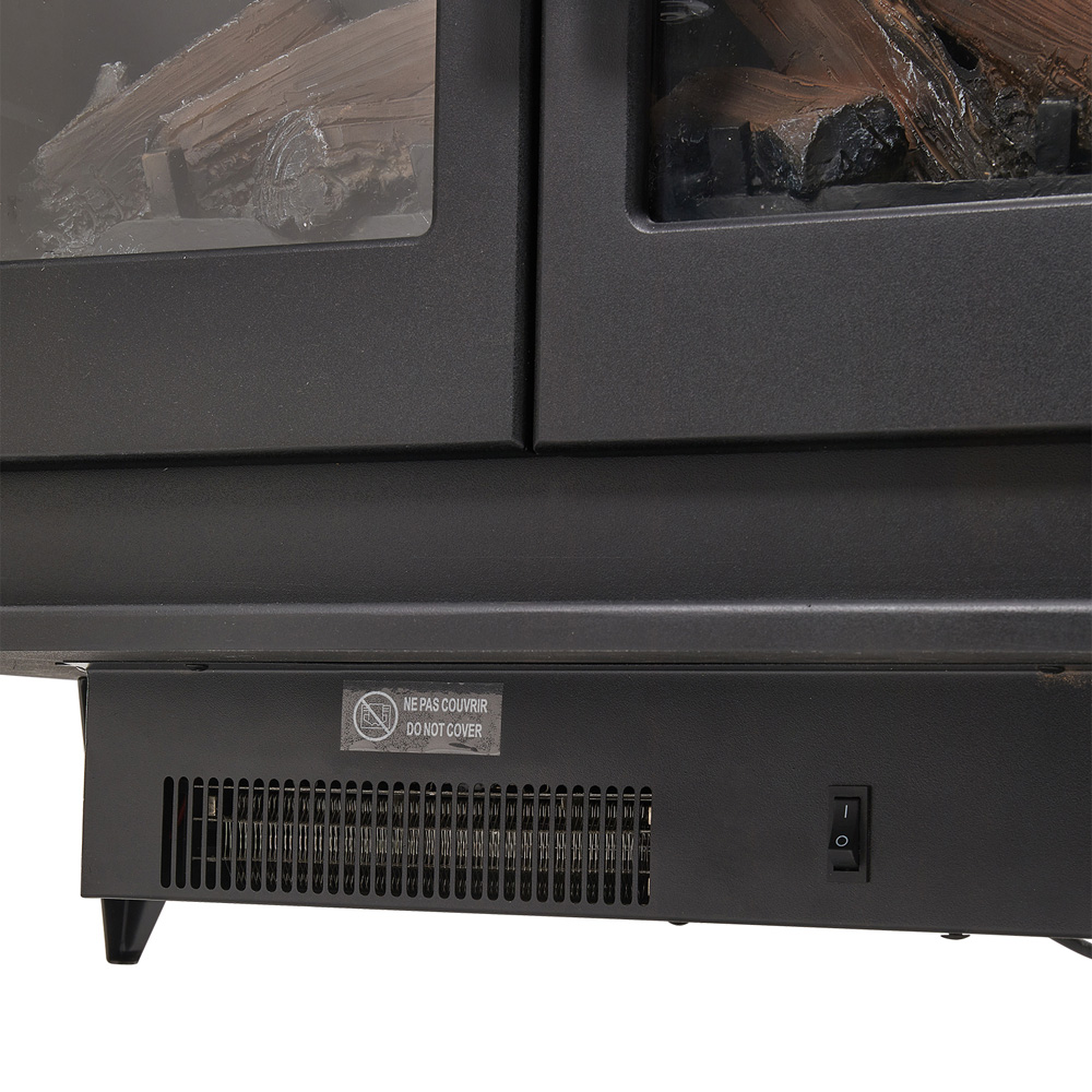 Living and Home Black Freestanding Electric Fireplace Heater Image 7