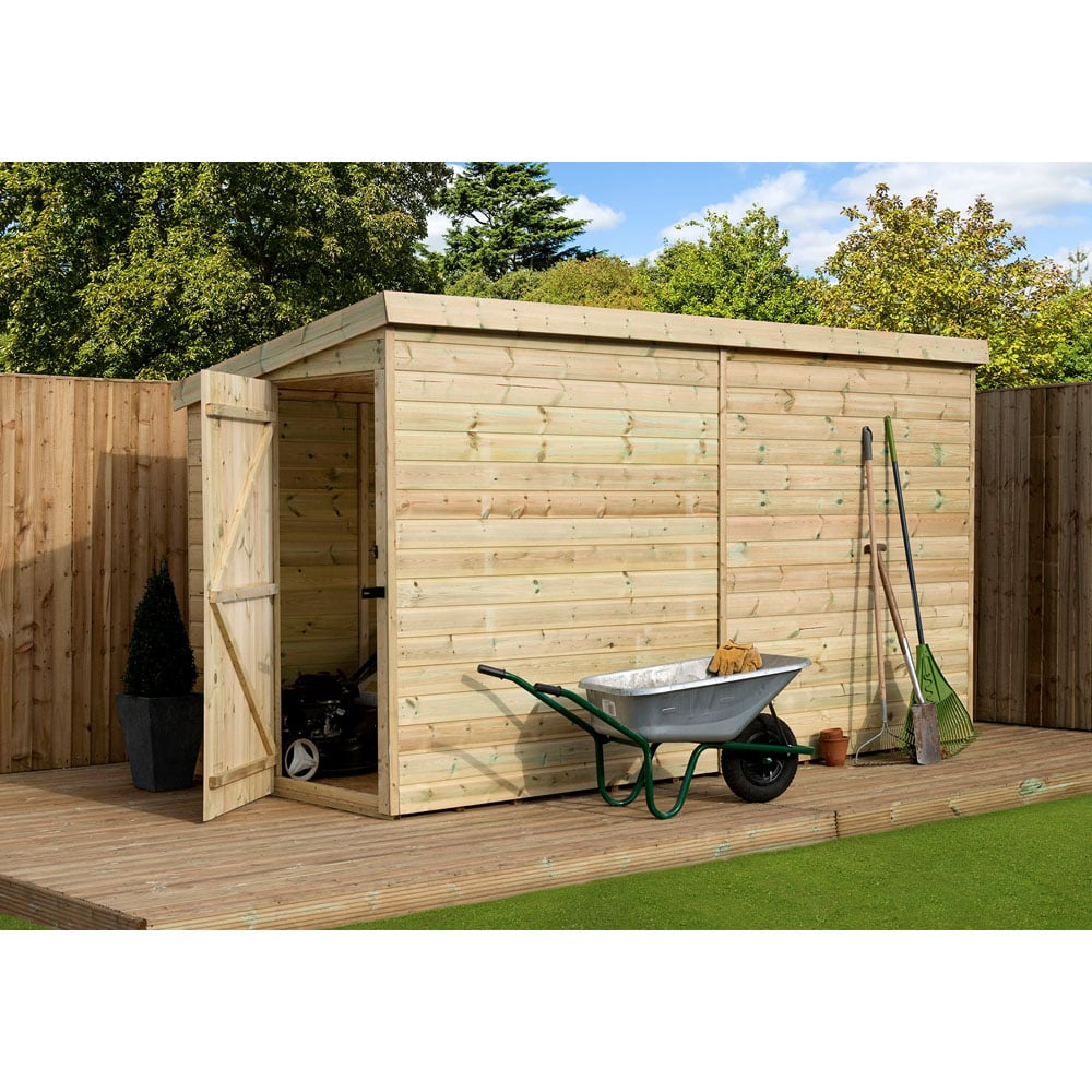 Empire Sheds 2000 10 x 5ft Side Panel Door Tongue and Groove Pent Garden Shed Image 2