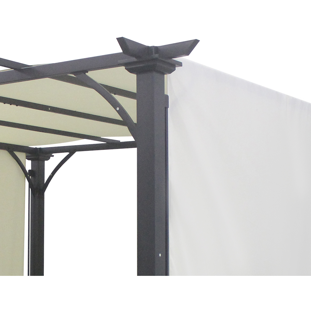 Living and Home 3 x 3m Beige Outdoor Patio Pergola with Canopy Image 4