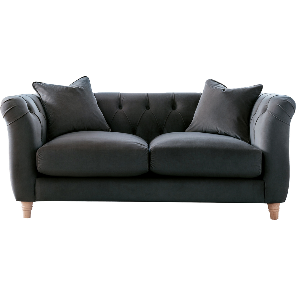 Elsie Chesterfield 2 Seater Midnight Blue Plush Velvet Sofa Image 2