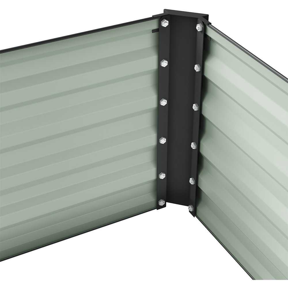 Living and Home Black Large Rectangular Galvanised Steel Raised Garden Bed 240 x 80cm Image 3