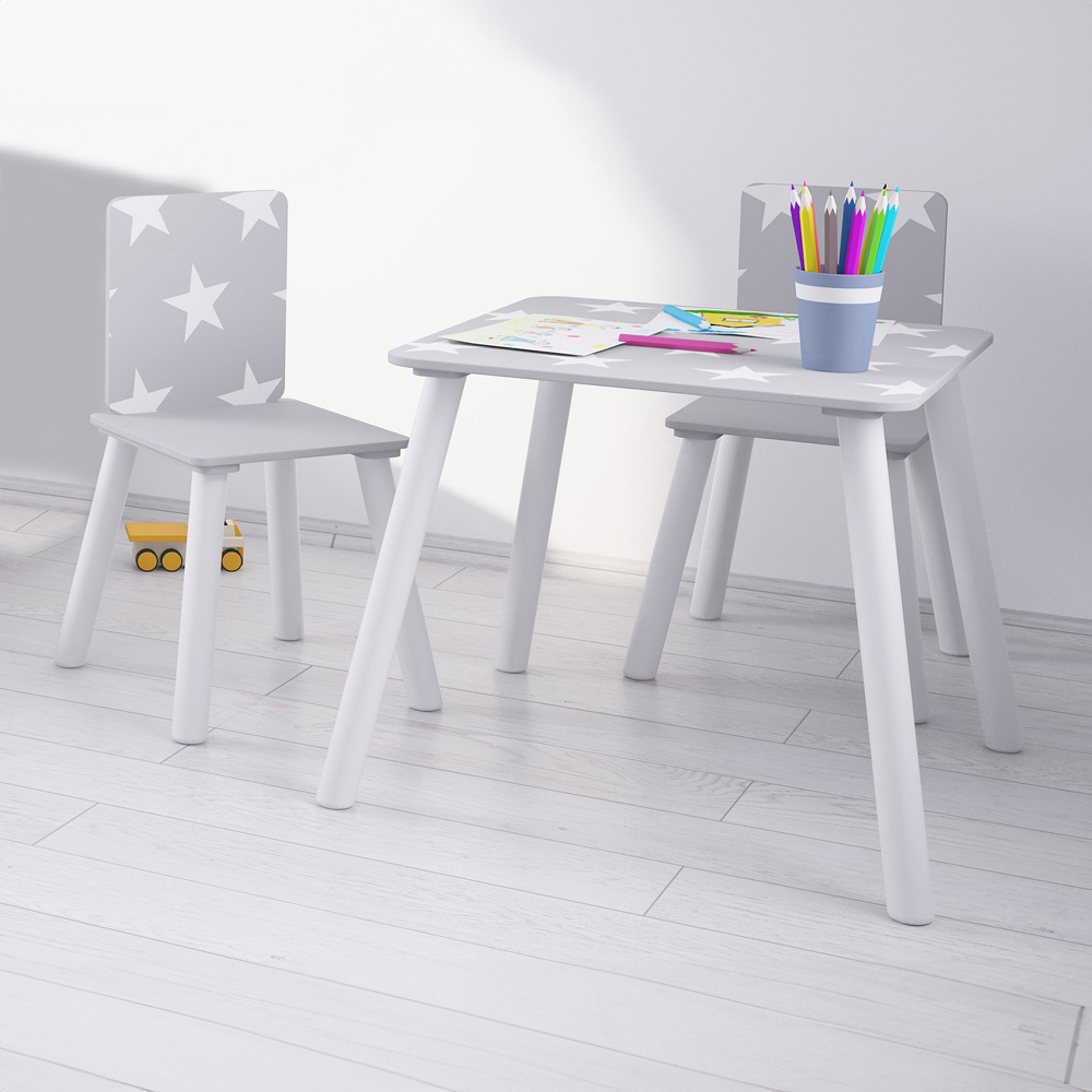Kidsaw Star 2 Seater Grey Table and Chairs Image 4