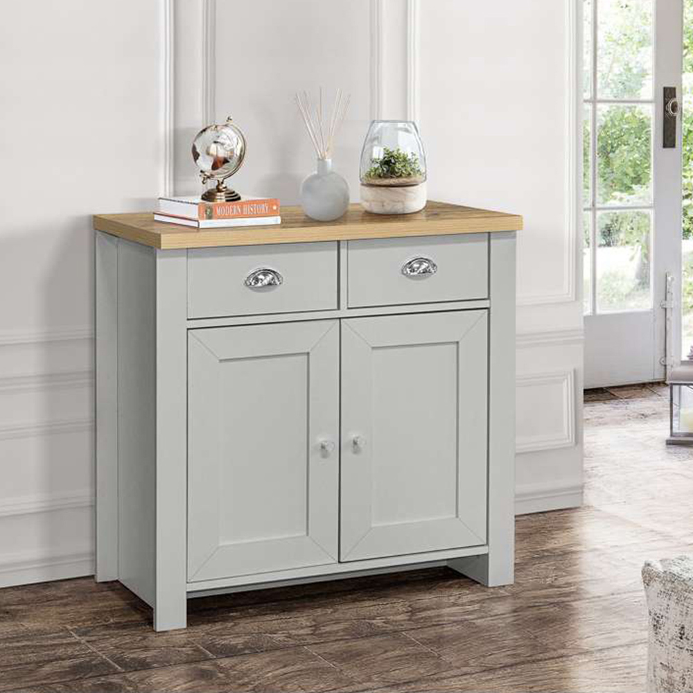 Highgate 2 Door 2 Drawer Grey and Oak Sideboard Image 5