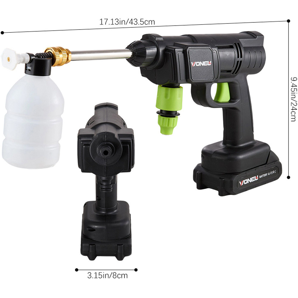 Living and Home GT200026 260W Black Cordless Handheld Pressure Washer with Battery and 5m Hose Image 8