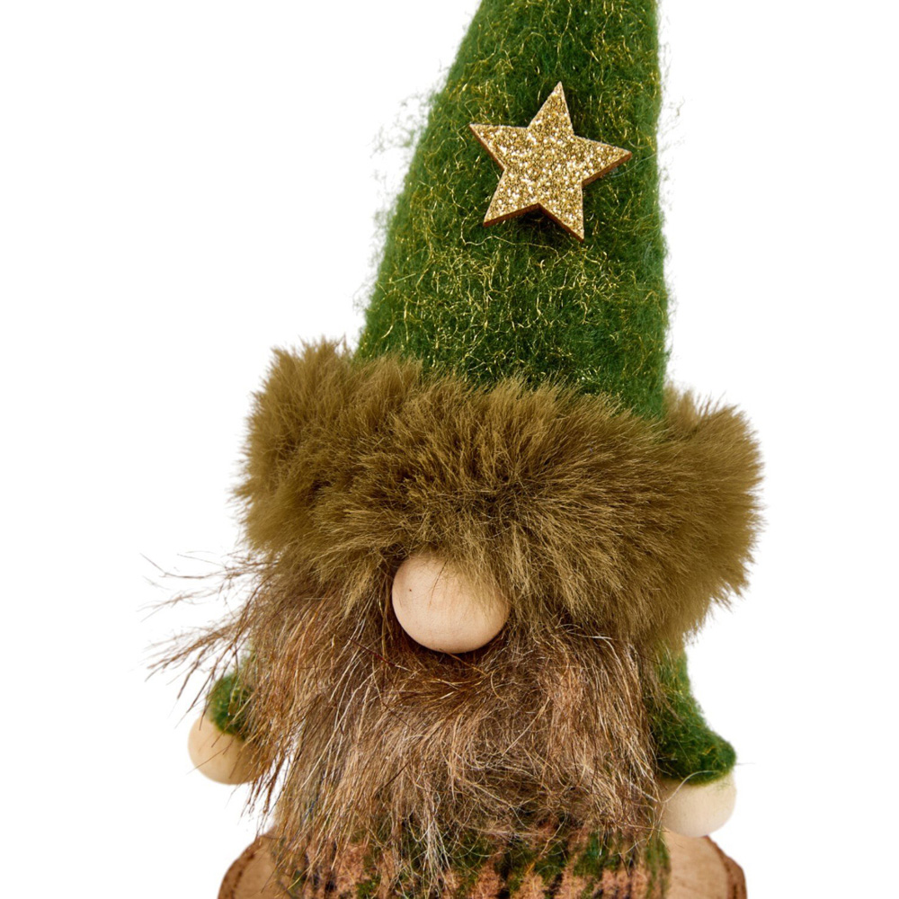 Woodland Gonk On Log Decoration Brown Image 3