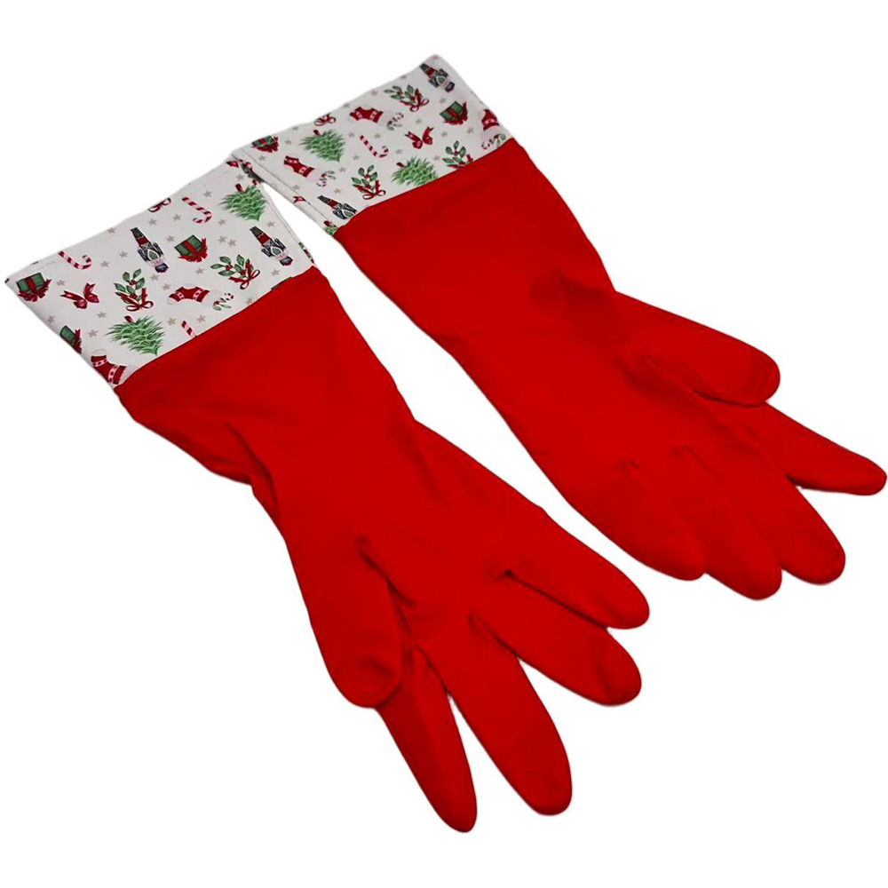 Christmas Cleaning Gloves Red Image 3