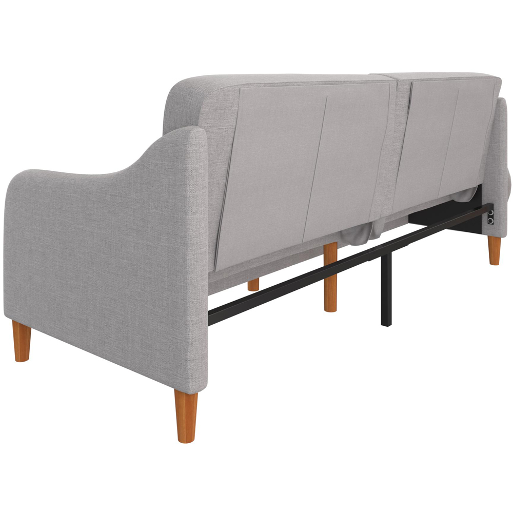 Dorel Jasper 3 Seater Light Grey Linen Sprung Sofa Bed Image 4
