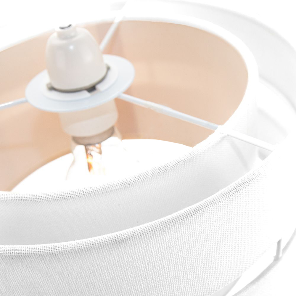 Happy Homewares 3 Tier White Linen Fabric Pendant Shade Image 3