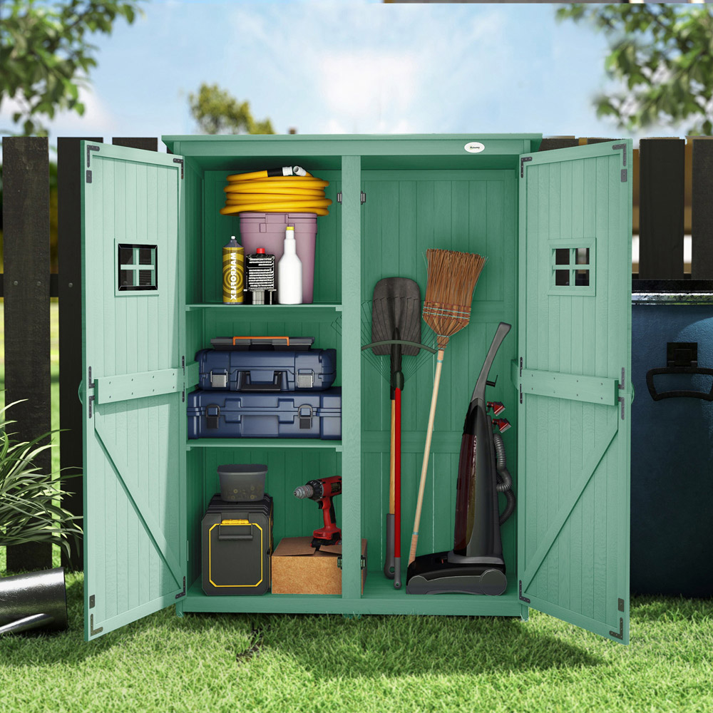 Outsunny 4.1 x 1.6ft Green Garden Tool Storage Cabinet Image 6